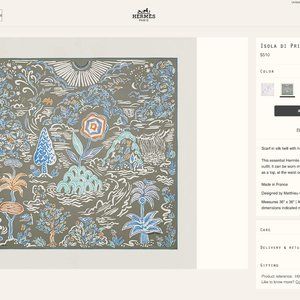 Beautiful Brand New Herme's ISOLA DI PRIMAVERA Scarf!